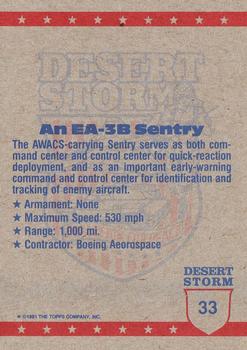 1991 Topps Desert Storm #33 The Sentry - An E3A Back
