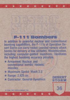 1991 Topps Desert Storm #36 F-111 Bombers Back