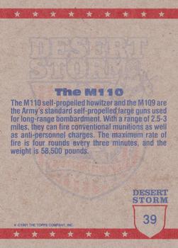 1991 Topps Desert Storm #39 Manning the M-110 Back