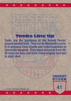 1991 Topps Desert Storm #41 Lining Up the Tanks Back