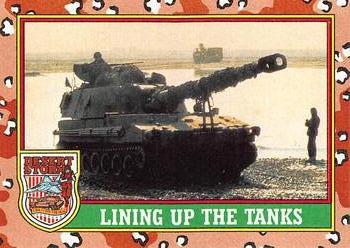 1991 Topps Desert Storm #41 Lining Up the Tanks Front