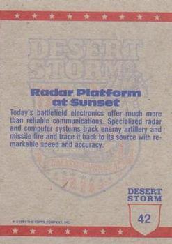 1991 Topps Desert Storm #42 Sunset on the Desert Back