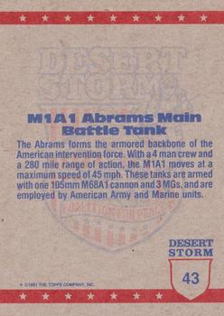 1991 Topps Desert Storm #43 M-1 Abrams Back