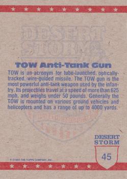 1991 Topps Desert Storm #45 TOW Anti-Tank Gun Back