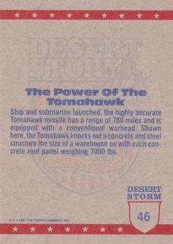 1991 Topps Desert Storm #46 The Power of the Tomahawk Back