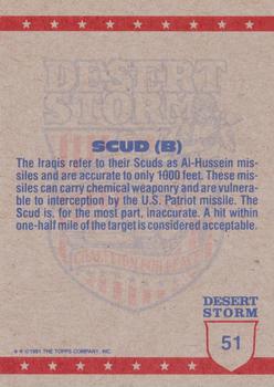 1991 Topps Desert Storm #51 SCUD Missile (B) Back