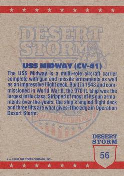 1991 Topps Desert Storm #56 USS Midway Back