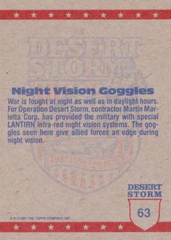 1991 Topps Desert Storm #63 Night Vision Goggles Back