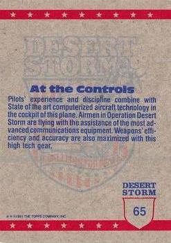 1991 Topps Desert Storm #65 At the Controls Back