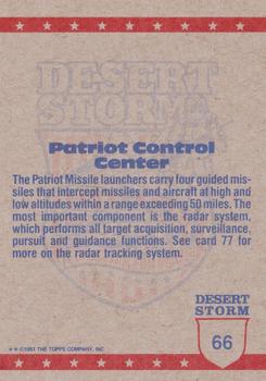 1991 Topps Desert Storm #66 Patriot Control Center Back