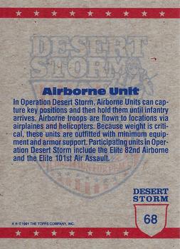 1991 Topps Desert Storm #68 Airborne Unit Back