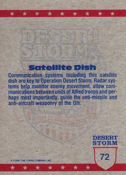 1991 Topps Desert Storm #72 Satellite Dish Back
