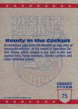 1991 Topps Desert Storm #75 Ready in the Cockpit Back