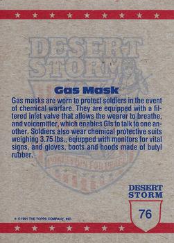 1991 Topps Desert Storm #76 Wearing the Gas Mask Back