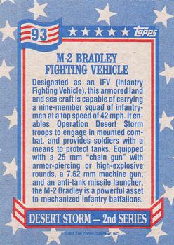 1991 Topps Desert Storm #93 M-2 Bradley Fighting Vehicle Back