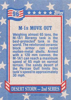 1991 Topps Desert Storm #96 M-1s Move Out Back