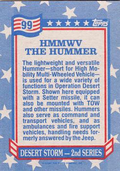 1991 Topps Desert Storm #99 HMMWV The Hummer Back