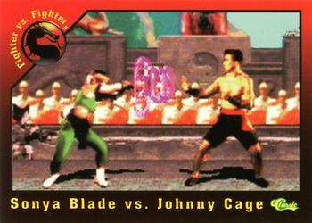 1994 Classic Mortal Kombat Series 1 #10 Sonya Blade vs. Johnny Cage Front