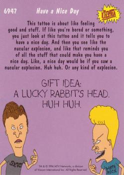 1994 Ultra Beavis and Butt-Head #6947 Have a Nice Day Back