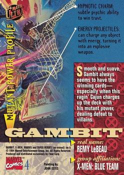 1994 Ultra X-Men #4 Gambit Back