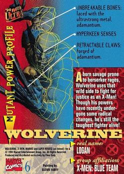 1994 Ultra X-Men #6 Wolverine Back