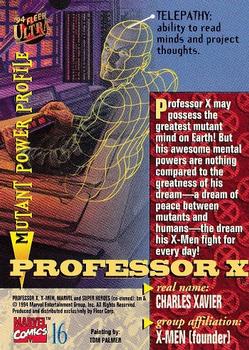 1994 Ultra X-Men #16 Professor X Back