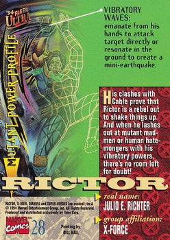 1994 Ultra X-Men #28 Rictor Back