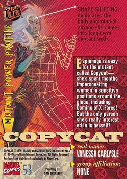 1994 Ultra X-Men #53 Copycat Back