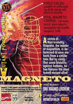 1994 Ultra X-Men #55 Magneto Back