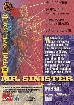 1994 Ultra X-Men #56 Mr. Sinister Back