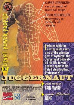 1994 Ultra X-Men #58 Juggernaut Back