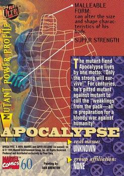1994 Ultra X-Men #60 Apocalypse Back
