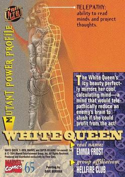 1994 Ultra X-Men #65 White Queen Back