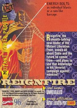 1994 Ultra X-Men #96 Reignfire Back