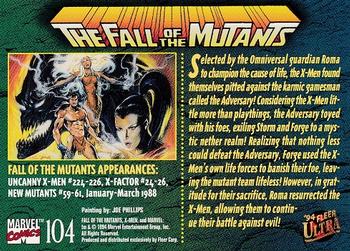 1994 Ultra X-Men #104 Fall of the Mutants Back