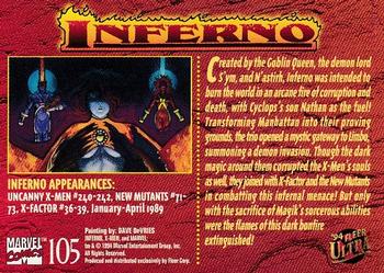 1994 Ultra X-Men #105 Inferno Back