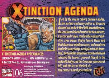 1994 Ultra X-Men #106 X-Tinction Agenda Back