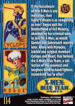 1994 Ultra X-Men #114 Cyclops, Rogue Back