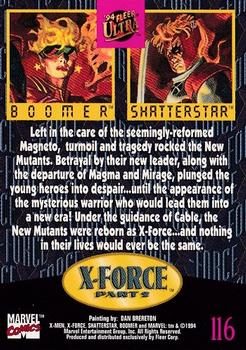 1994 Ultra X-Men #116 Shatterstar, Boomer Back