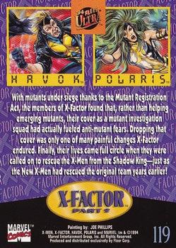 1994 Ultra X-Men #119 Havok, Polaris Back