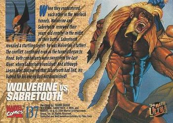1994 Ultra X-Men #137 Wolverine vs. Sabretooth Back