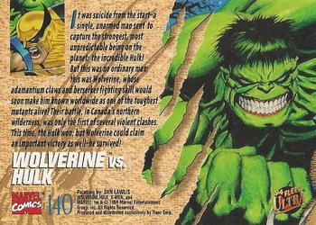 1994 Ultra X-Men #140 Wolverine vs. Hulk Back