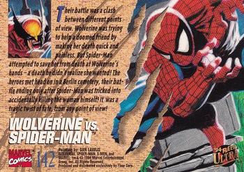 1994 Ultra X-Men #142 Wolverine vs. Spider-Man Back