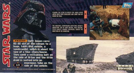 1995 Topps Widevision Star Wars #13 Ext. Tatooine - Rock Canyon - Sandcrawler Back