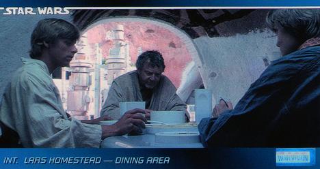 1995 Topps Widevision Star Wars #19 Int. Lars Homestead - Dining Area Front