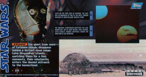 1995 Topps Widevision Star Wars #20 Ext. Tatooine - Lars Homestead Back