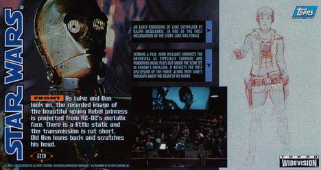 1995 Topps Widevision Star Wars #29 Int. Kenobi's Dwelling Back