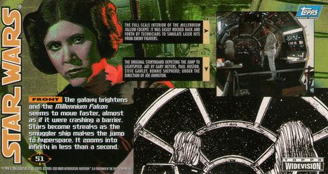 1995 Topps Widevision Star Wars #51 Int. Millennium Falcon - Cockpit Back
