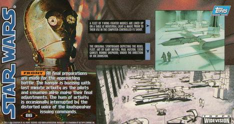 1995 Topps Widevision Star Wars #86 Int. Massassi Outpost - Main Hangar Deck Back