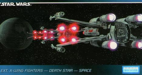 1995 Topps Widevision Star Wars #89 Ext. X-Wing Fighters - Death Star - Space Front